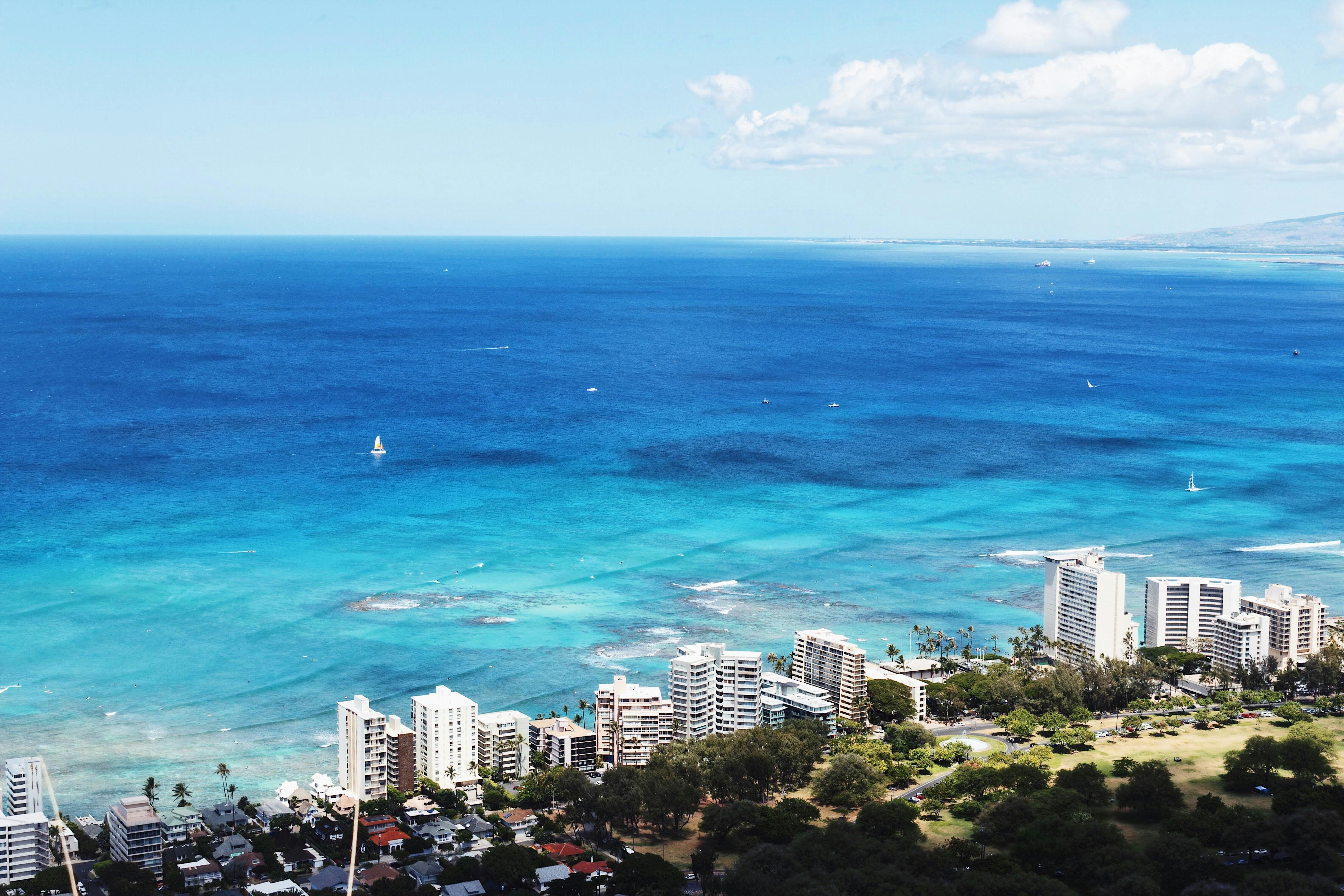 Hawaii resort condominium overlooking the ocean.